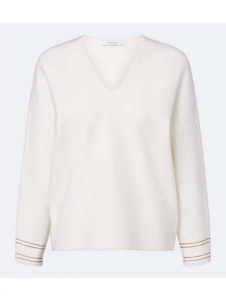 Pulover Max Mara de lână alb