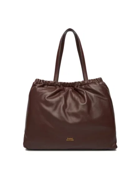 Tommy Hilfiger Τσάντα Soft Leather Tote μπορντό