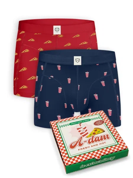 A-dam Boxerky Pizza Delivery námornícka modrá / žltá červená