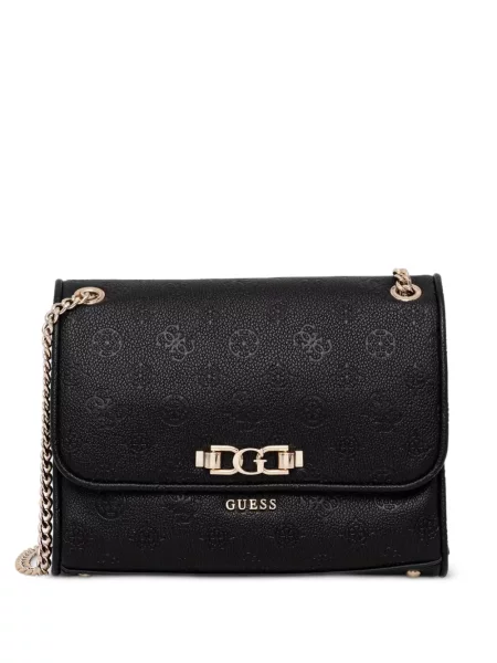 Kézitáska Guess autogrammal fekete
