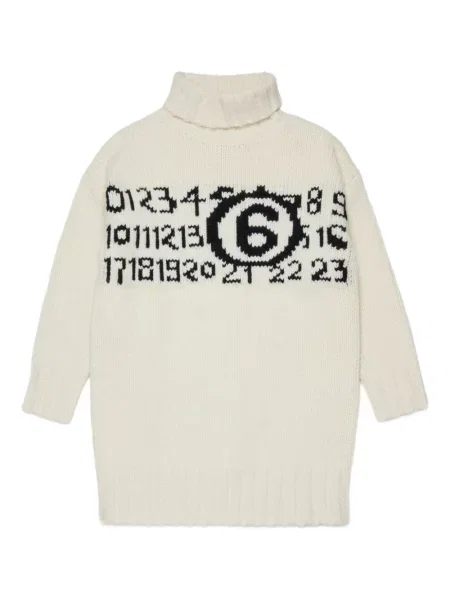 Sweter z golfem dziecięcy Mm6 Maison Margiela biały