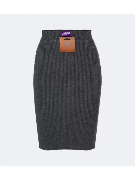 Fustă tip creion Jean Paul Gaultier de lână gri