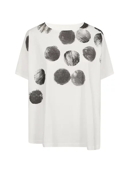 Tricou Moyuru cu buline cu imagine alb