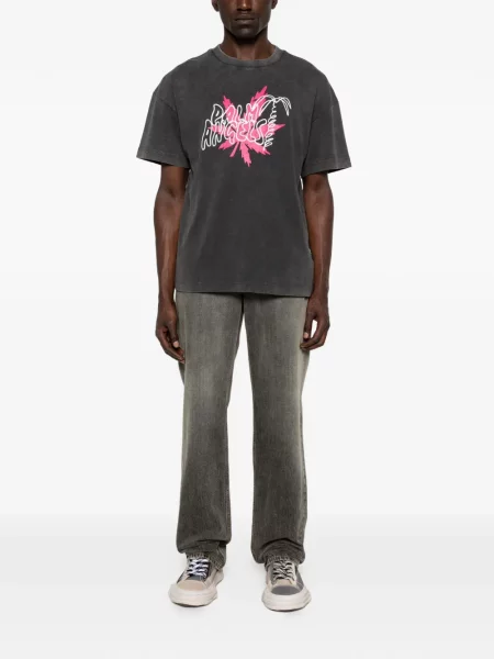 Tricou Palm Angels cu imagine gri