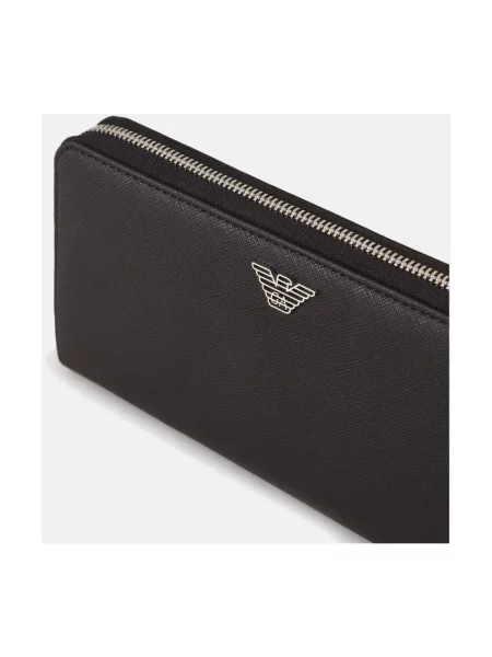 Portfel Emporio Armani z logo czarny