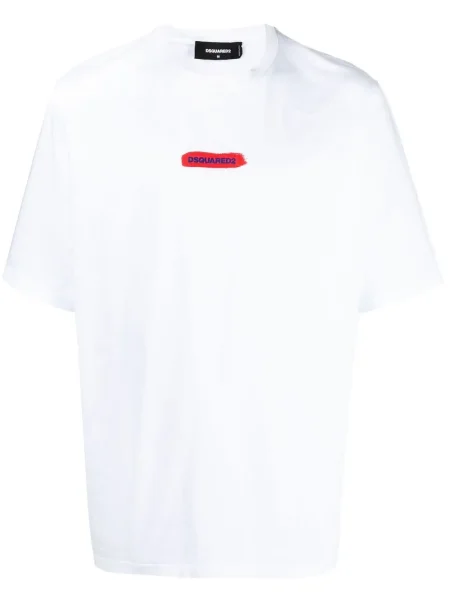 Tricou Dsquared2 cu imagine cu decolteu rotund alb