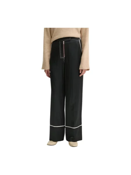 Day Birger et Mikkelsen spodnie z domieszką lnu Gianna szerokie high waist czarny