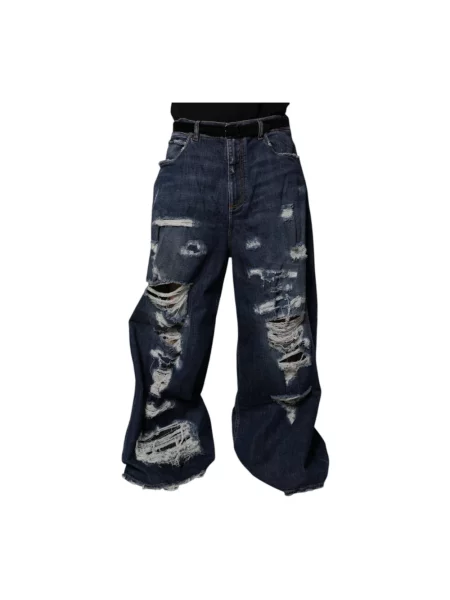 Szerokie jeansy Dolce And Gabbana niebieskie