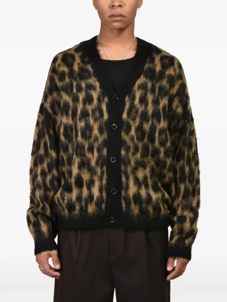 Cardigan Cedarwood cu imagine cu model leopard maro