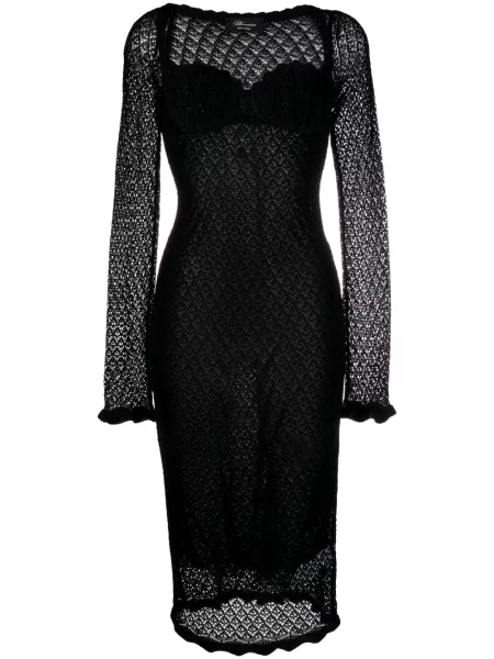 Top Blumarine cu model floral tricotate negru