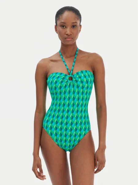 Seafolly Бански костюм Sorrento зелен