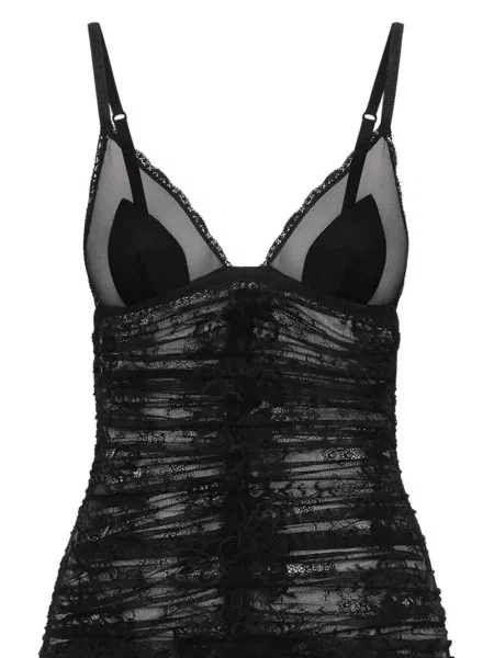 Nėriniuotas kostiumas suknele Dolce & Gabbana juoda