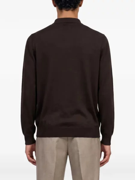 Tricou polo Lardini de lână maro