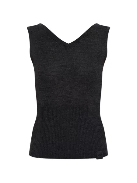Top Victoria Beckham cu decolteu în V negru