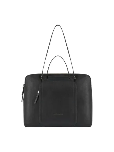 Torebka skórzana Piquadro skórzana czarna