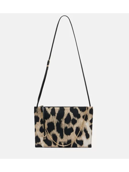Geantă Givenchy cu imagine cu model leopard din canvas bej