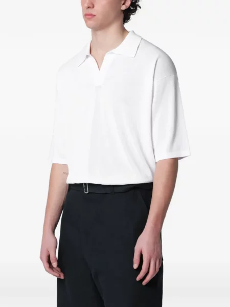 Tricou polo Roberto Collina alb