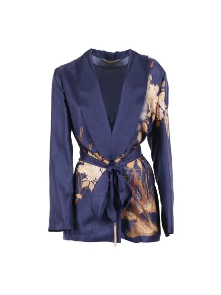 Lniana marynarka Max Mara Studio niebieska