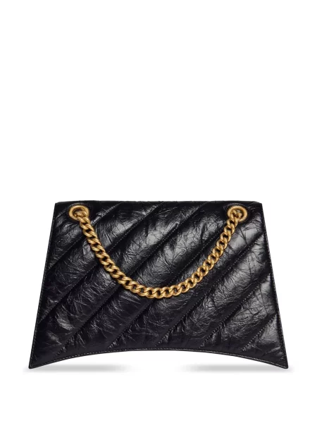 Rankinė Balenciaga Crush dygsniuotas juoda