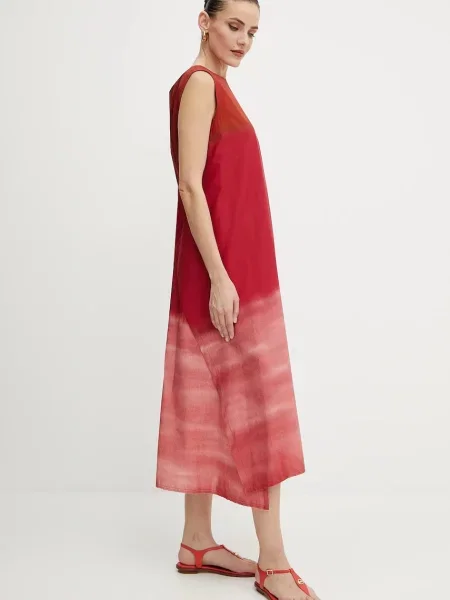 Liviana Conti sukienka midi prosta bordowy