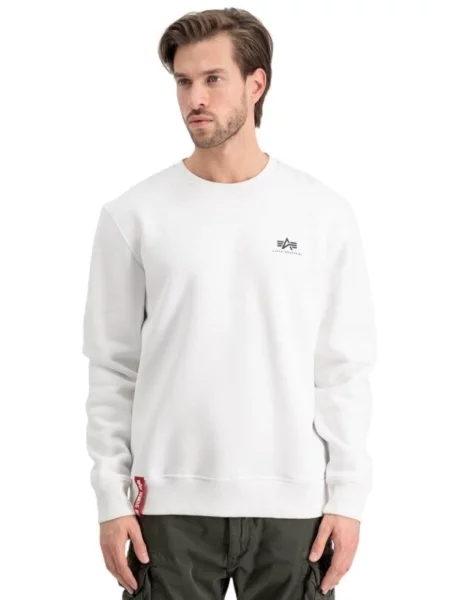 ALPHA INDUSTRIES Mikina Basic Small Logo' biela