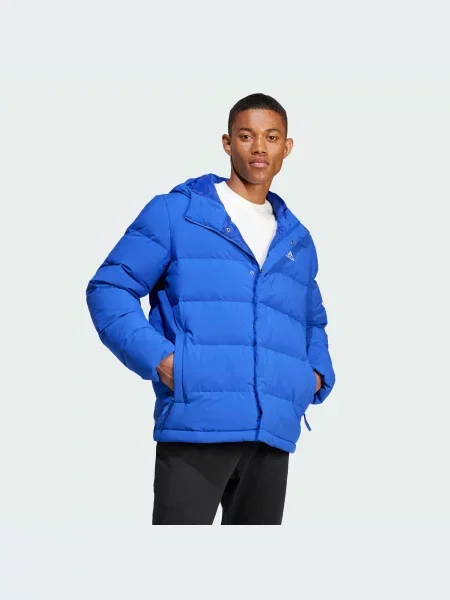 Пуховик adidas перероблений синій