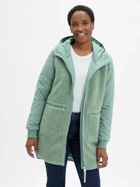 Ragwear Pluszowa parka Longeddy Kobiety Sztuczne włókno jednolity M zielony