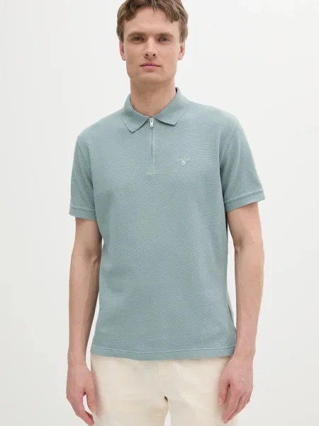 Тениска с яка Barbour Hingham Polo Shirt с изчистен дизайн зелено