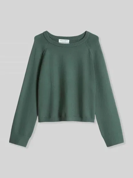 Sweter z wełny z raglanowymi rękawami Marc O'polo zielony