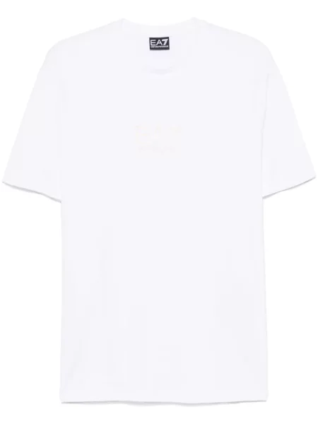 Tricou Ea7 Emporio Armani din jerseu cu decolteu rotund alb