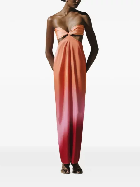 Rochie maxi Baobab fără bretele portocaliu