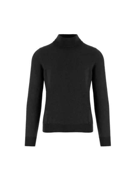 Sweter z golfem Tagliatore wełniany czarny