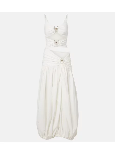 Rochie maxi Christopher Esber cu volane din jerseu alb