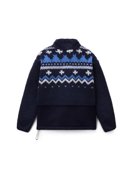 NAPAPIJRI Flisová bunda T-Ansei námornícka modrá / modrá denim biela