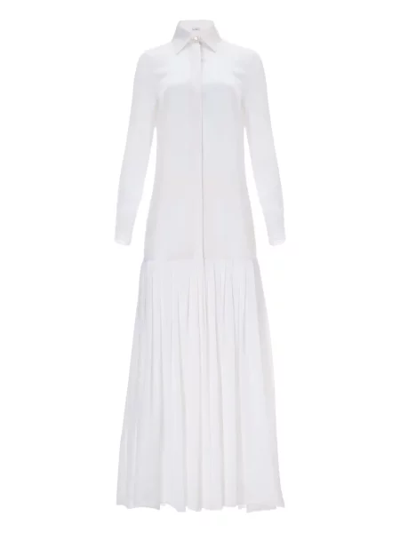 Rochie tip cămașă Il Volo plisată de costum alb