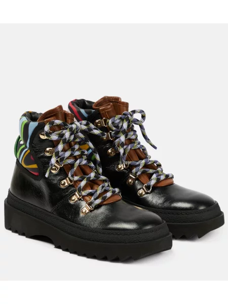 Cizme scurte Pucci din piele cu imagine