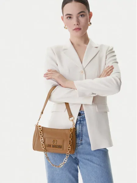 LOVE MOSCHINO Дамска чанта бежов