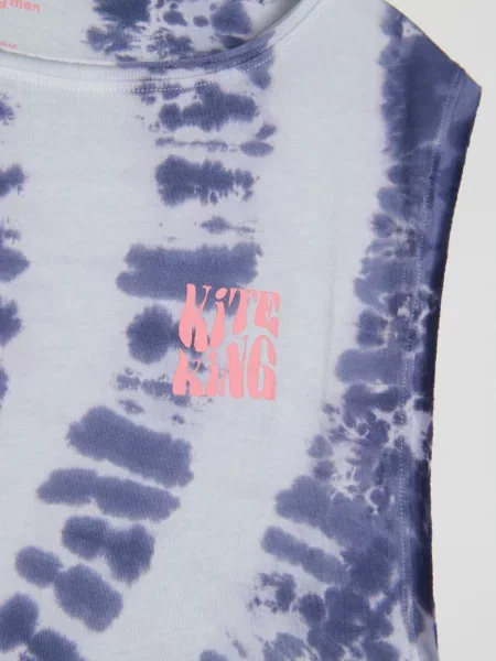 Галстук Sinsay без рукавов с принтом с эффектом тай-дай голубой