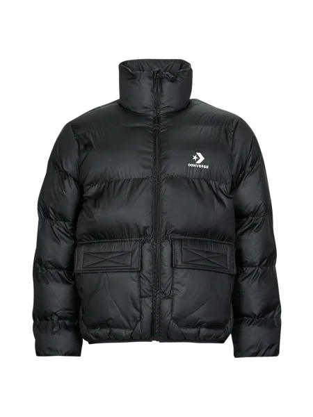 Geacă cu puf Converse cu buzunare aplicate negru