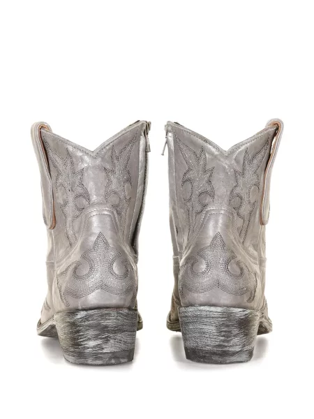 Botine Mexicana din piele cowboy argintiu