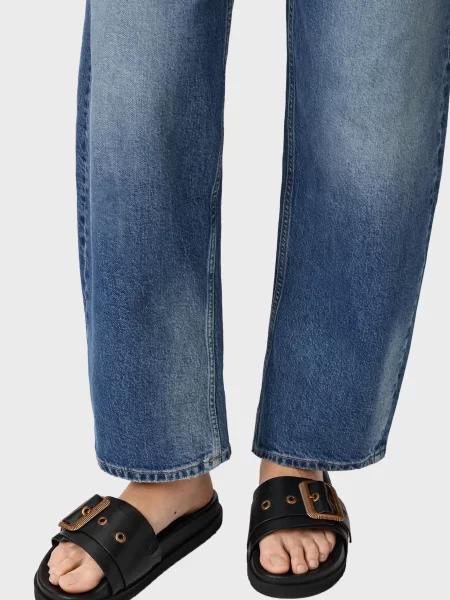 Кожаные шлепанцы Allsaints черные