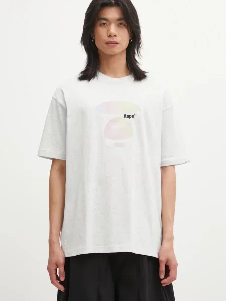 AAPE tricou din Basic cu imprimeu gri