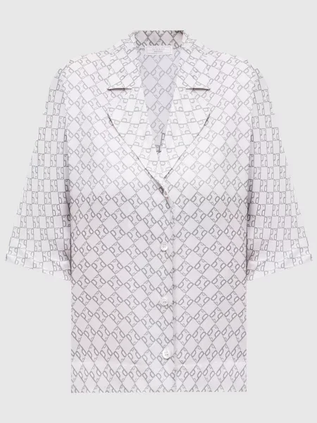 Блуза в принт монограми логотипа Peserico сіра