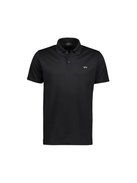 Koszulka polo Paul & Shark z dżerseju czarna