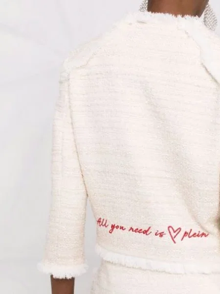 Haftowana bukiecik marynarka Philipp Plein o krotszym kroju