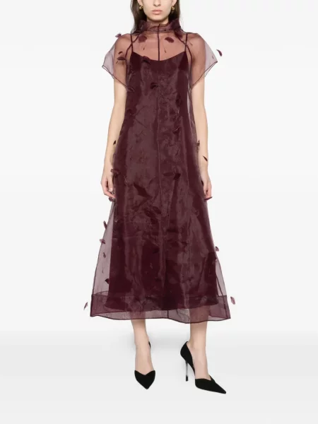 Rochie midi Simkhai cu pene din organza violet