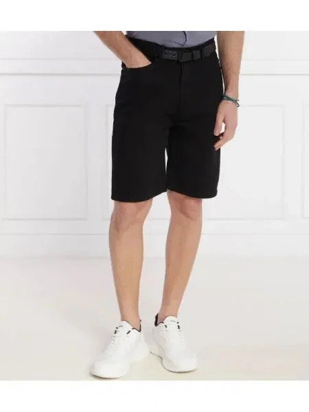 HUGO De blugi pantaloni scurți negru