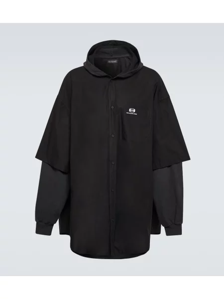 Geacă Balenciaga din fleece cu petice negru
