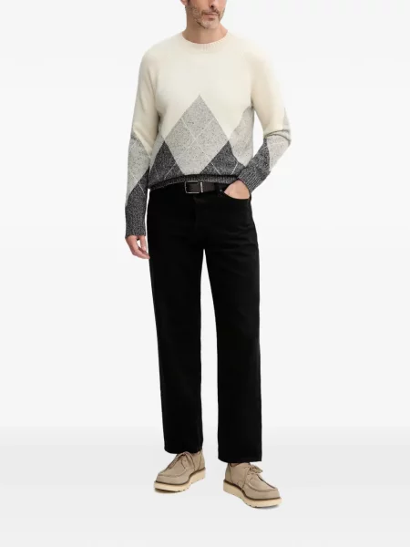 Pulover Benetton cu model argyle alb