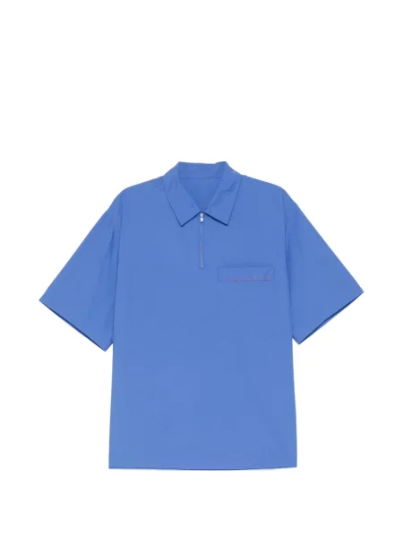 Gulerat tricou polo Croquis cu broderie albastru